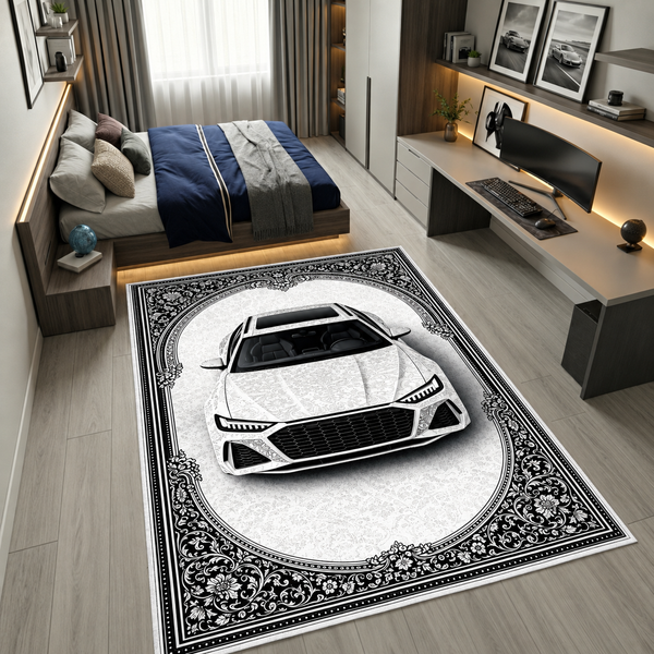 Audi RS 6 Car Rug – Retro Persian Style Floor Rug | Exclusive Automotive Design