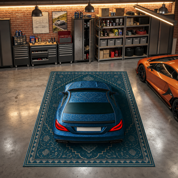 Mercedes CLS 63 S AMG Car Rug – Retro Persian Style Floor Rug | Exclusive Automotive Design