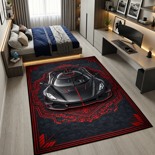 Koenigsegg Jesko Mansory – Modern Style Floor Rug | Exclusive Automotive Design