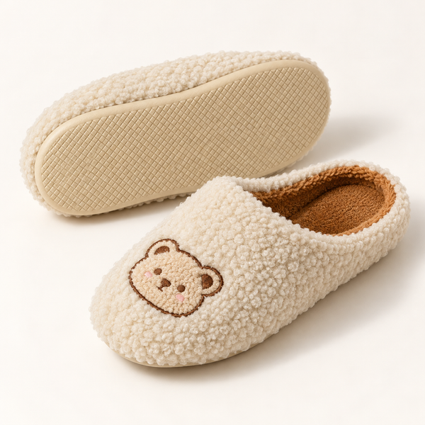 Cozy Bear Plush Slippers