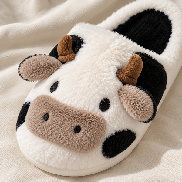 Cozy Cow Plush Slippers