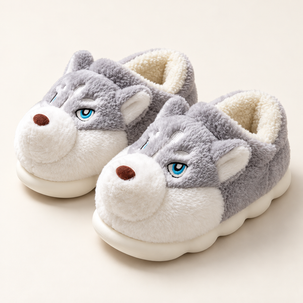 Cozy Husky Plush Slippers