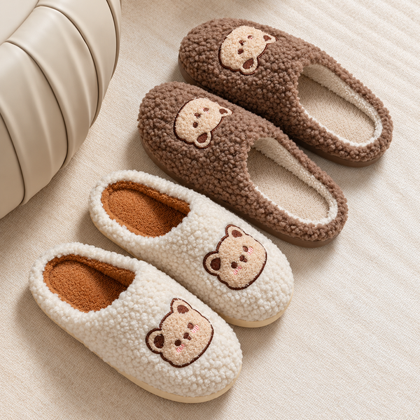 Cozy Bear Plush Slippers