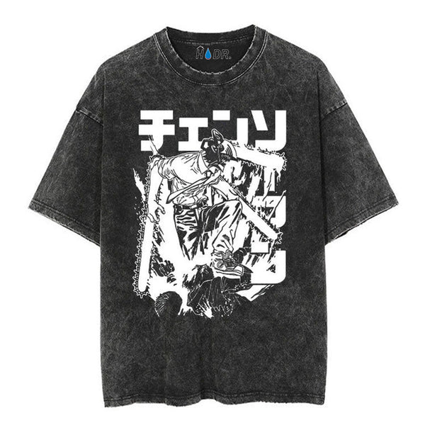 "CHAINSAW MAN" VINTAGE OVERSIZED TEE