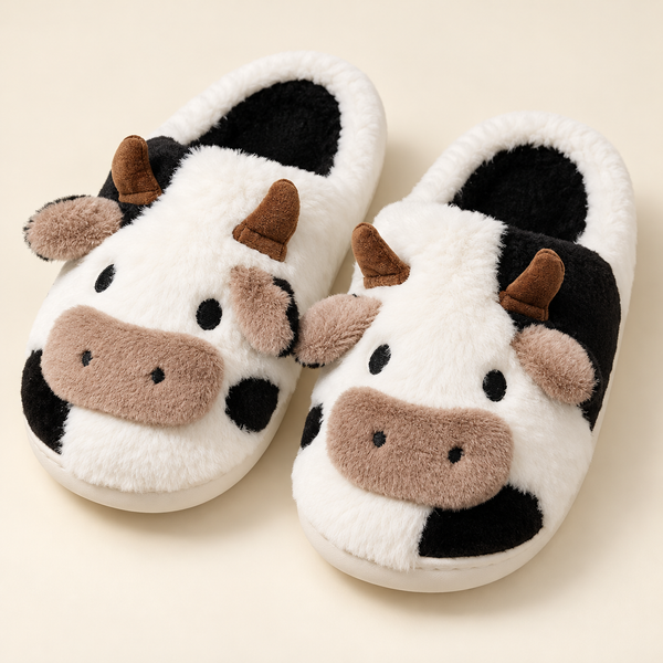 Cozy Cow Plush Slippers