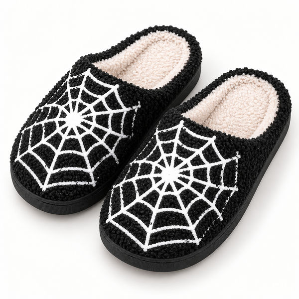 Spiderweb Plush Slippers