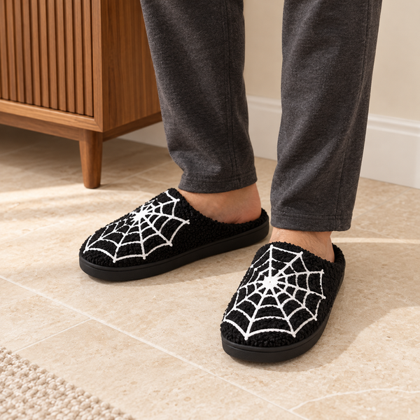 Spiderweb Plush Slippers