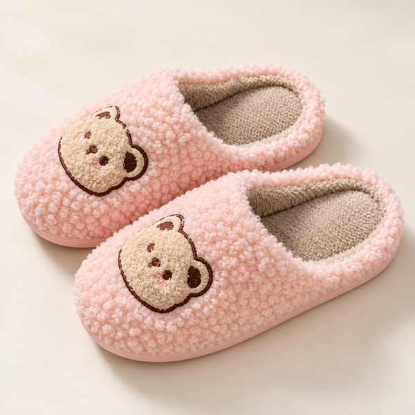 Cozy Bear Plush Slippers