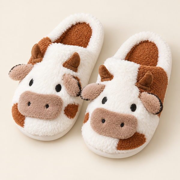 Cozy Cow Plush Slippers