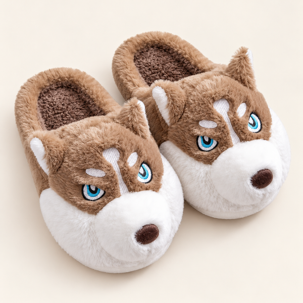 Cozy Husky Plush Slippers