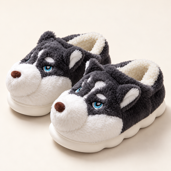 Cozy Husky Plush Slippers
