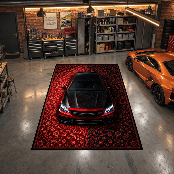 Mercedes C63 W212 Car Rug – Retro Persian Style Automotive Floor Rug | Exclusive Design