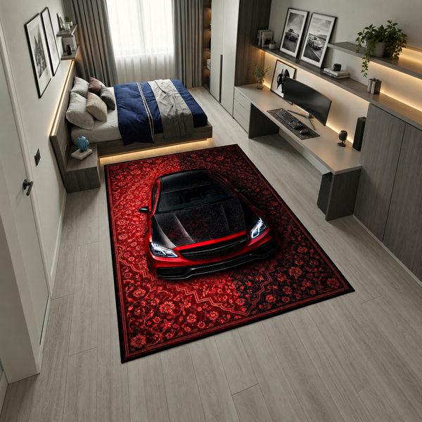 Mercedes C63 W212 Car Rug – Retro Persian Style Automotive Floor Rug | Exclusive Design