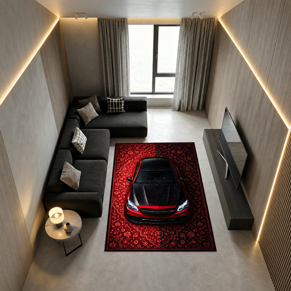 Mercedes C63 W212 Car Rug – Retro Persian Style Automotive Floor Rug | Exclusive Design