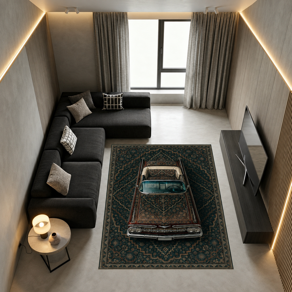 Chevrolet Impala Car Rug – Retro Persian Style Floor Rug | Exclusive Automotive Design