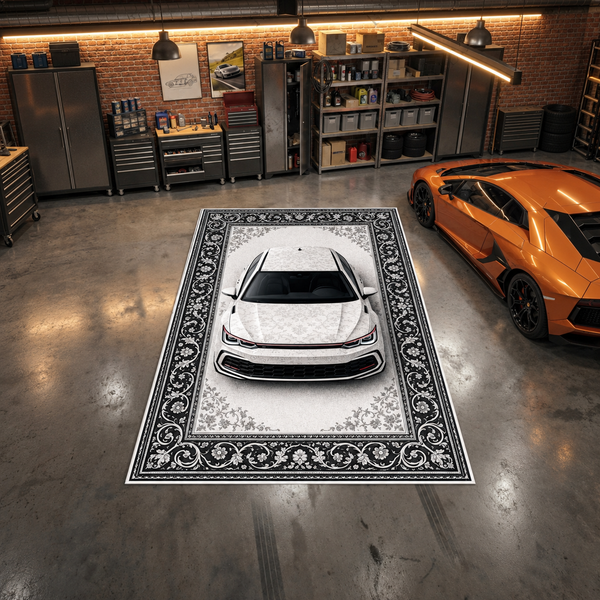 Volkswagen Golf GTI Car Rug – Retro Persian Style Floor Rug | Exclusive Automotive Design