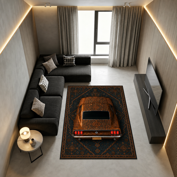 1969 Mustang Car Rug – Retro Persian Style Floor Rug | Exclusive Automotive Design