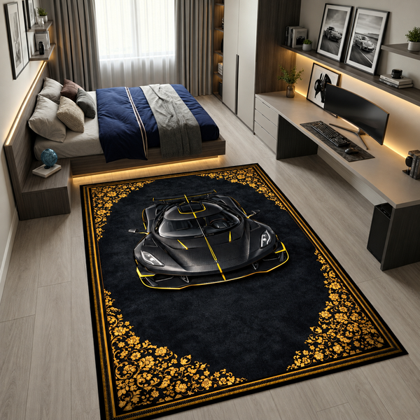 Koenigsegg Jesko Mansory – Retro Persian Style Floor Rug | Exclusive Automotive Design