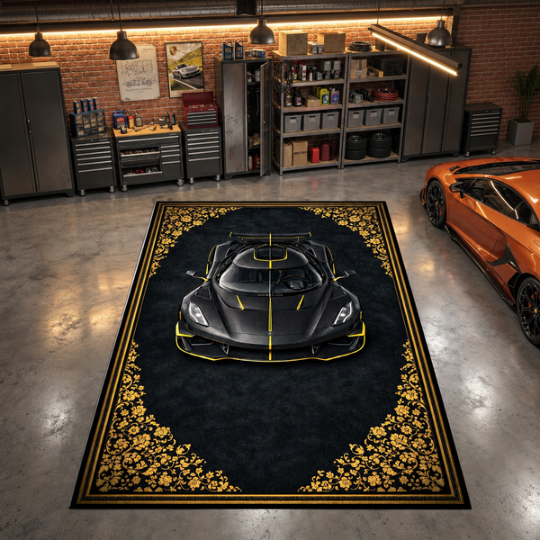 Koenigsegg Jesko Mansory – Retro Persian Style Floor Rug | Exclusive Automotive Design