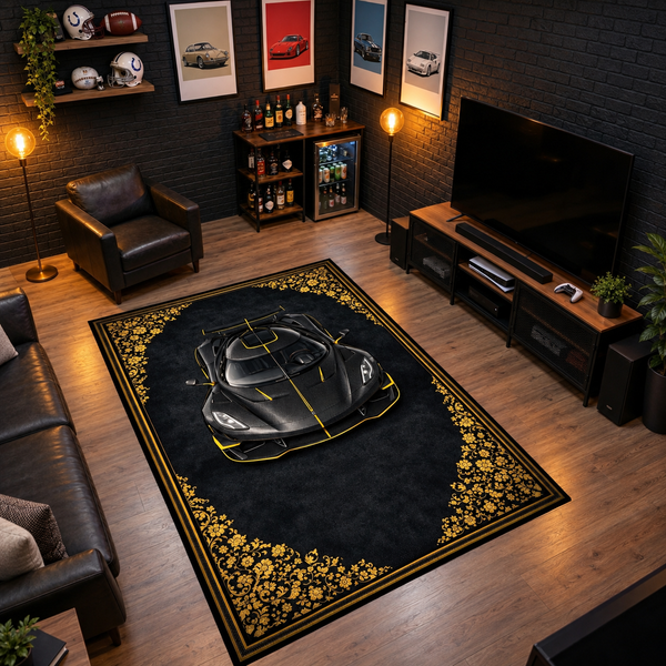 Koenigsegg Jesko Mansory – Retro Persian Style Floor Rug | Exclusive Automotive Design