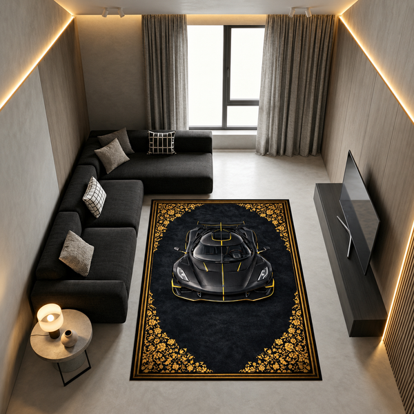 Koenigsegg Jesko Mansory – Retro Persian Style Floor Rug | Exclusive Automotive Design