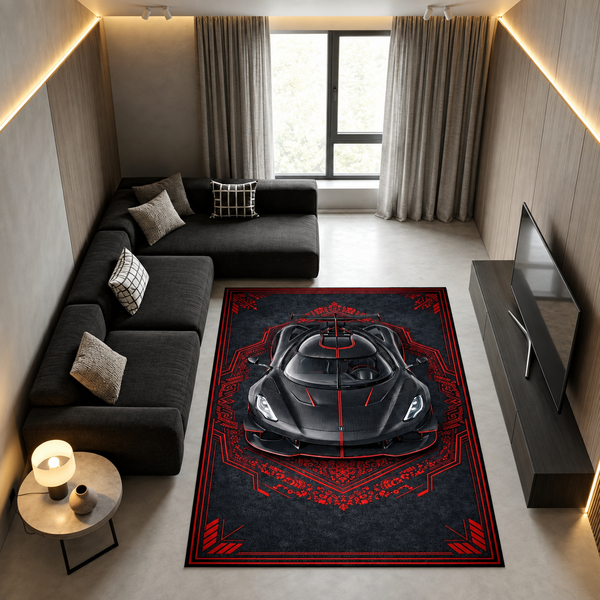 Koenigsegg Jesko Mansory – Modern Style Floor Rug | Exclusive Automotive Design