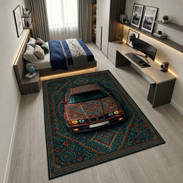 BMW E34  Car Rug – Retro Persian Style Floor Rug | Exclusive Automotive Design