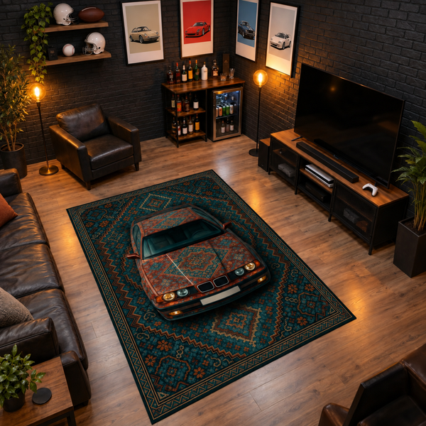 BMW E34  Car Rug – Retro Persian Style Floor Rug | Exclusive Automotive Design