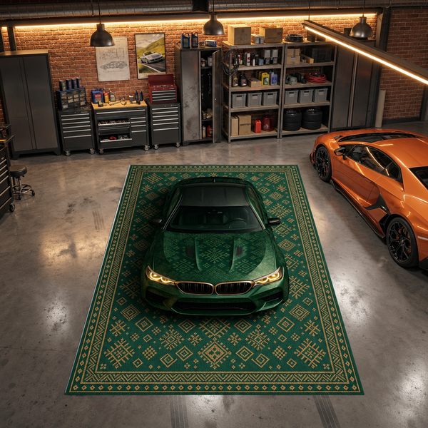 BMW M5 CS Car Rug – Retro Scandinavian design Floor Rug | Exclusive Automotive Design