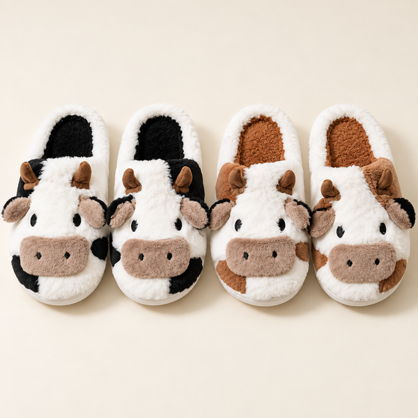 Cozy Cow Plush Slippers