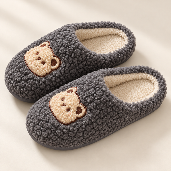 Cozy Bear Plush Slippers