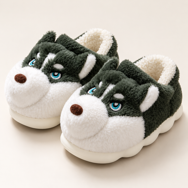 Cozy Husky Plush Slippers