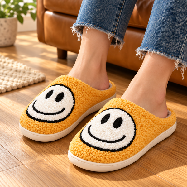 Smiley Plush Slippers