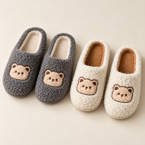 Cozy Bear Plush Slippers