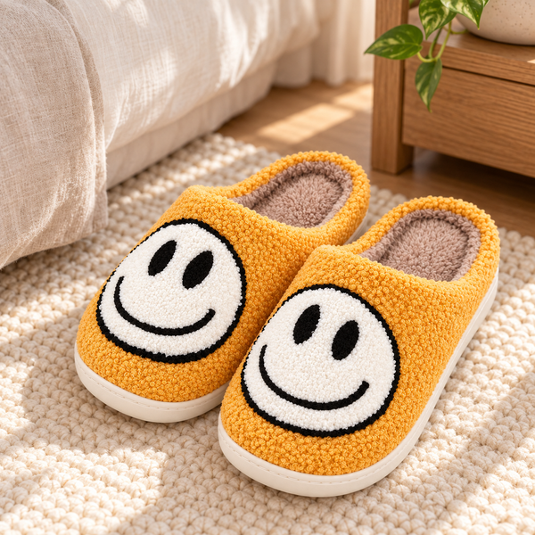 Smiley Plush Slippers