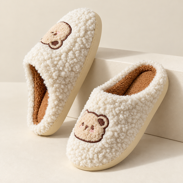 Cozy Bear Plush Slippers