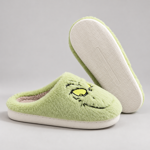 Green Monster Plush Slippers