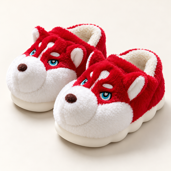 Cozy Husky Plush Slippers