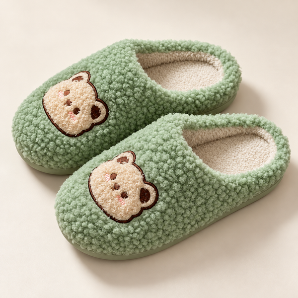 Cozy Bear Plush Slippers