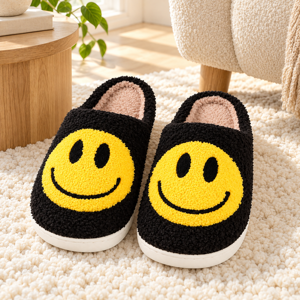 Smiley Plush Slippers