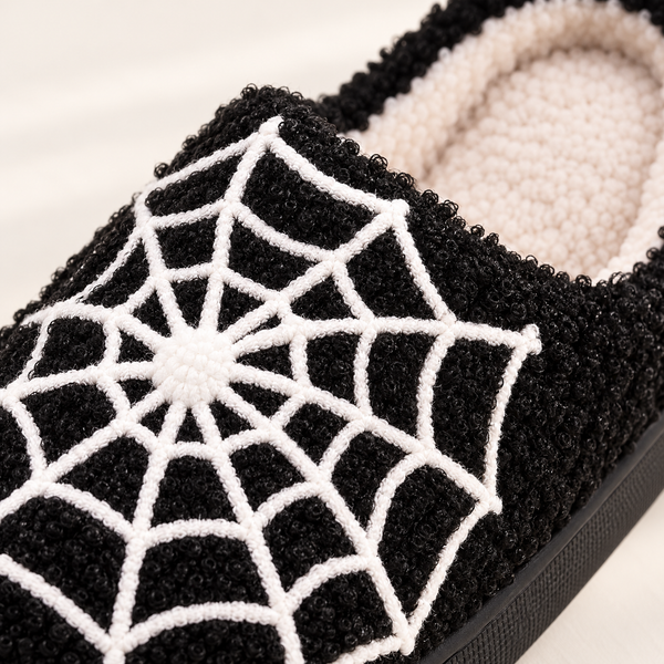 Spiderweb Plush Slippers