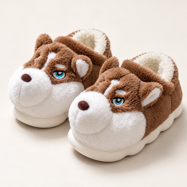 Cozy Husky Plush Slippers