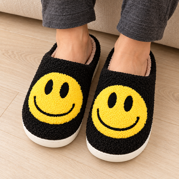 Smiley Plush Slippers