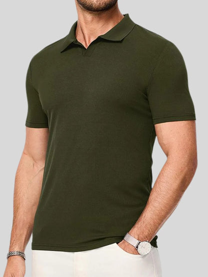 Slim Fit Knitted Polo Shirt for Men