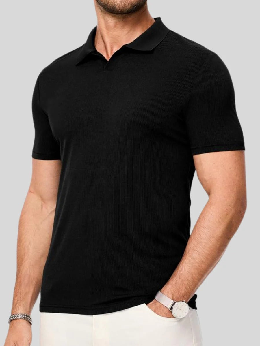 Slim Fit Knitted Polo Shirt for Men