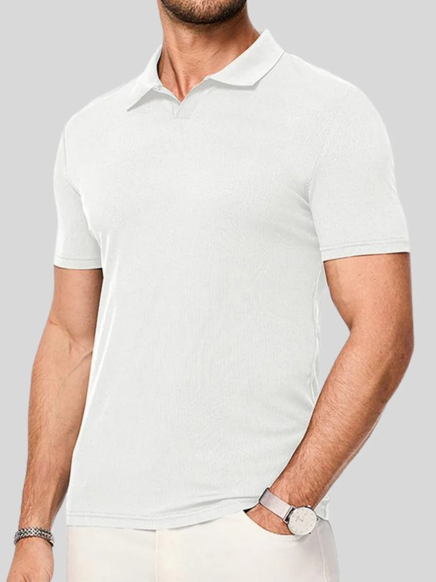 Slim Fit Knitted Polo Shirt for Men