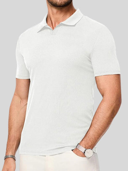 Slim Fit Knitted Polo Shirt for Men