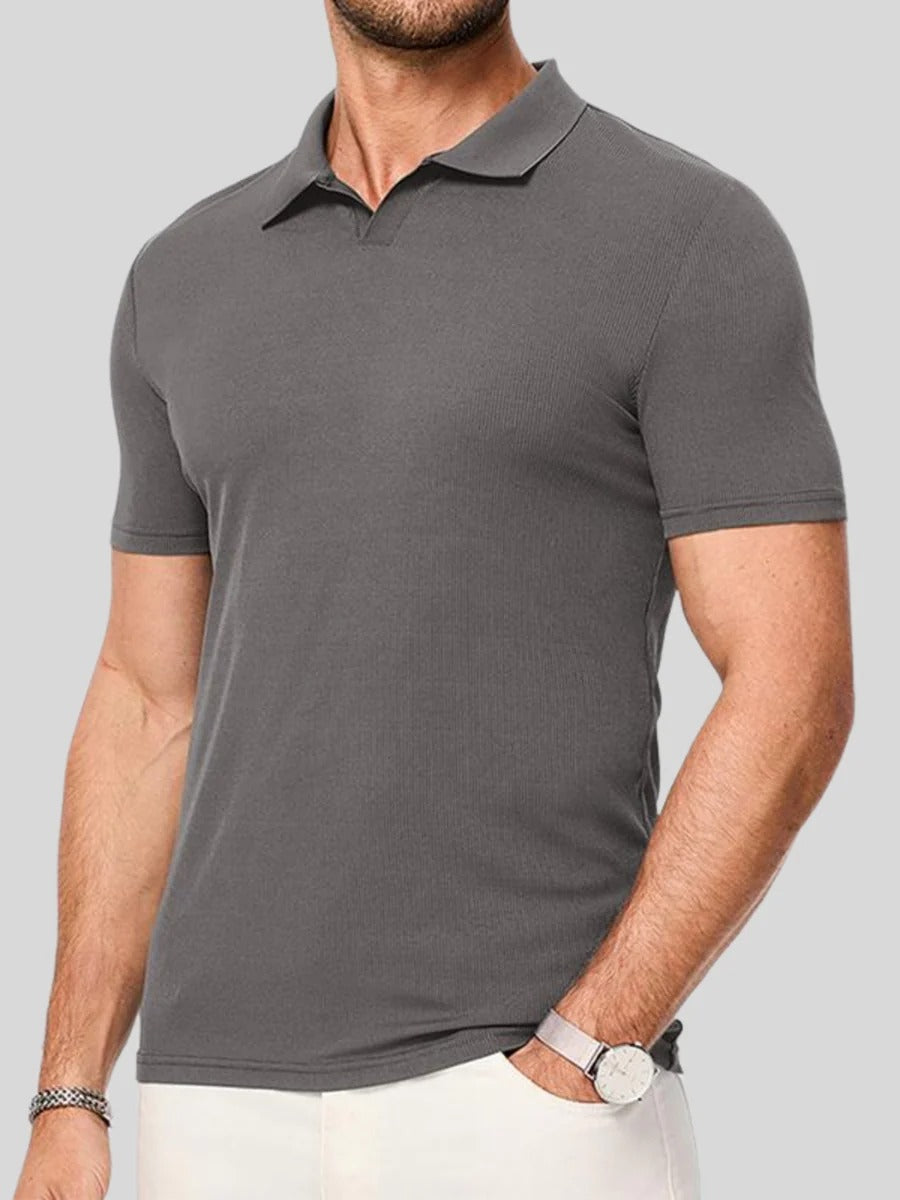 Slim Fit Knitted Polo Shirt for Men