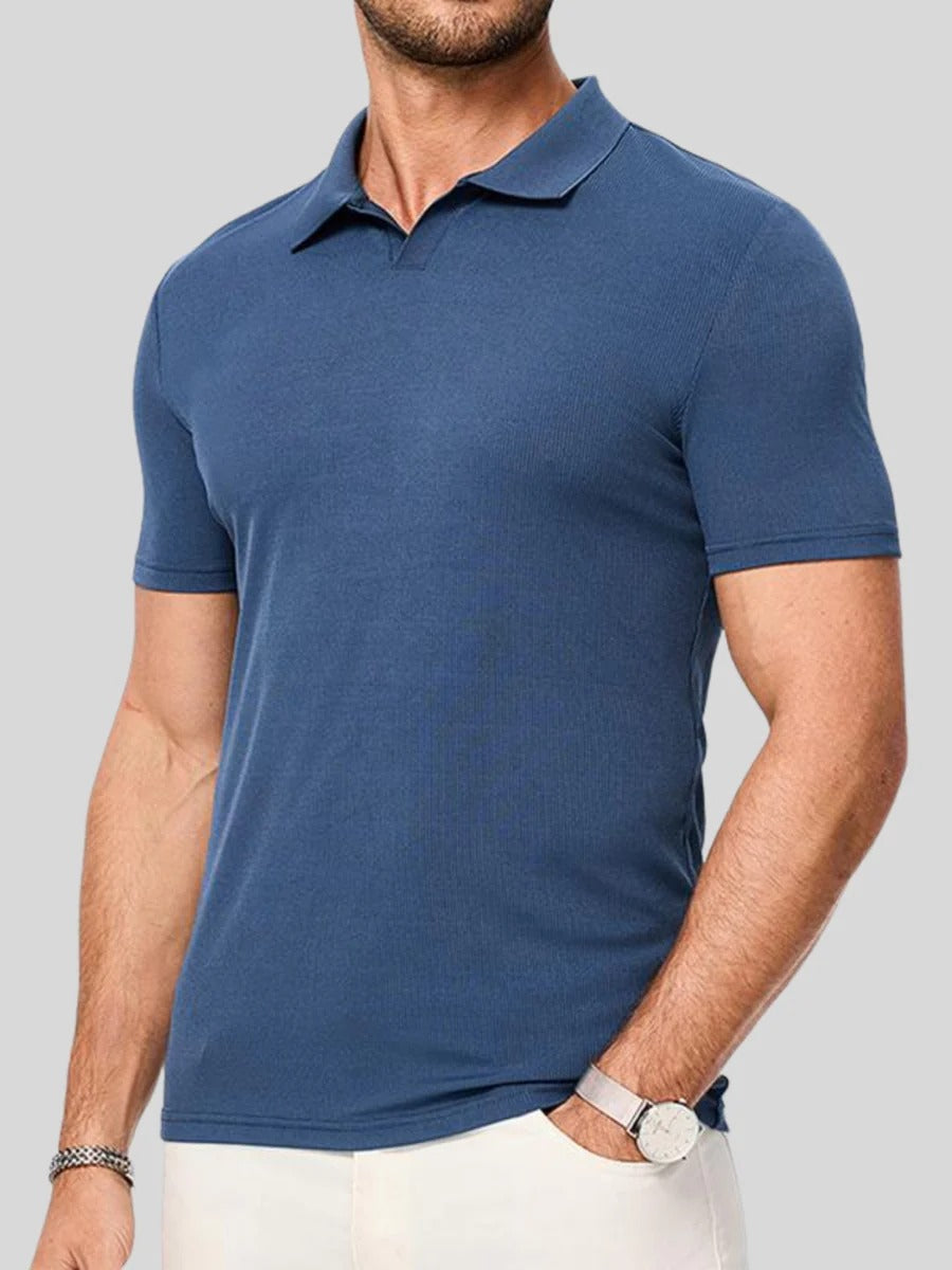 Slim Fit Knitted Polo Shirt for Men